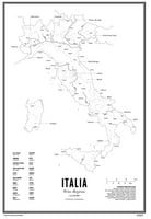 Poster van de wijngebieden in Italië