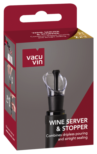 Vacu Vin Wine Server & Stopper Black