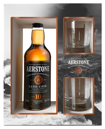 Aerstone Land Cask Cadeaupakket met 2 glazen