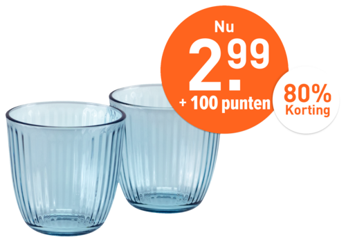 Waterglazen blauw Boa Comida