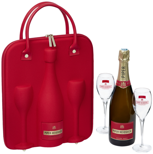 Piper-Heidsieck Brut Travelbag + 2 glazen cadeauverpakking