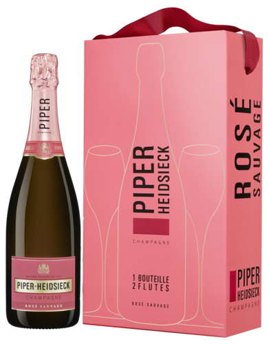 Piper-Heidsieck Rose Suavage 2 glazen cadeauverpakking