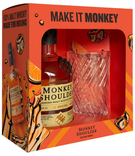 Monkey Shoulder Cadeauverpakking met Glas