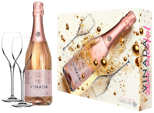 VINADA Tempranillo Rosé incl 2 Glazen Cadeaupakket