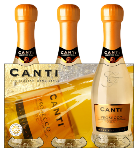 Canti Prosecco 3x Baby Bottle Cadeauverpakking