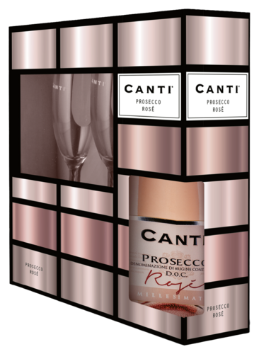 Canti Prosecco Rosé Cadeaupakket met glas