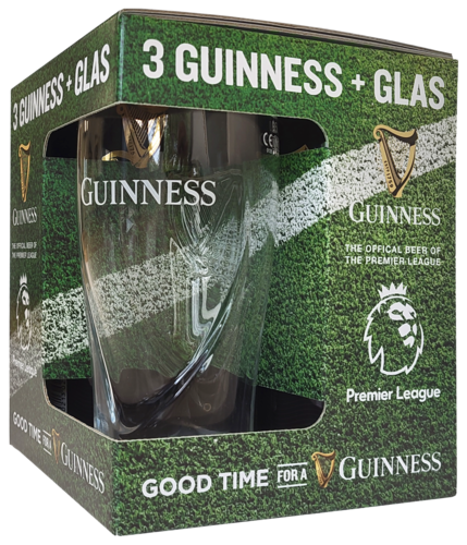 Guinness Draught Stout Premier League Cadeauverpakking met Glas