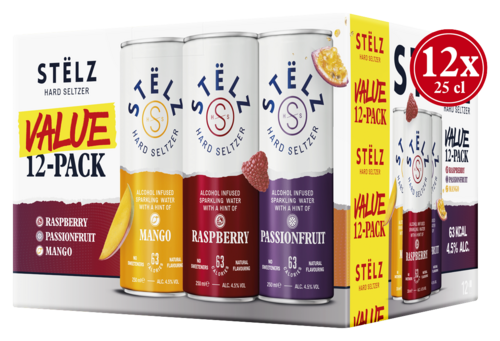 STËLZ Hard Seltzer 12-pack Raspberry, Mango & Passionfruit