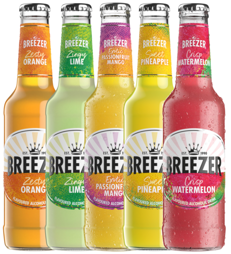 Breezer pakket met 10 flesjes van 27,5 cl