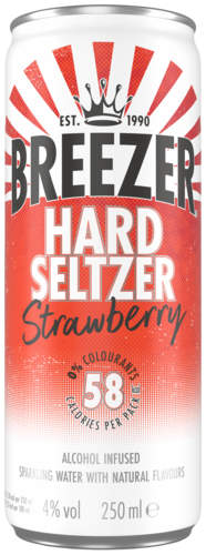 Blikje Breezer Hard Seltzer Strawberry 25 cl