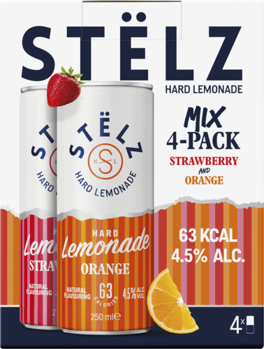 ST&Euml;LZ Hard Lemonade Strawberry Orange 4-pack