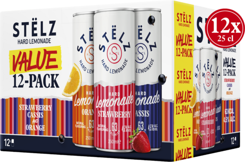 ST&Euml;LZ Hard Lemonade Strawberry Orange Cassis 12-pack