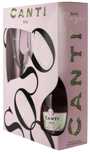 Canti Prosecco Rosé Cadeaupakket met glas