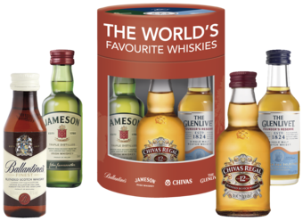 The World's Favourite Whiskies Cadeaupakket met 4 mini's