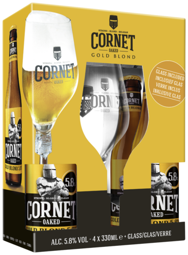 Cornet Gold Blond Cadeauverpakking met Glas