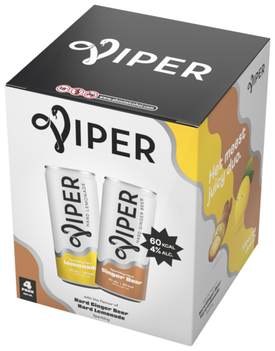 Viper Variety pack Hard Ginger beer & Hard Lemonade 4 cans