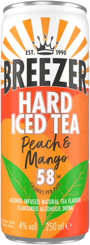 Blikje Breezer hard iced tea Peach & Mango 25 cl