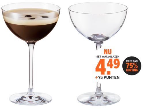 Chef & Sommelier Champagne & Cocktail coupeglazen (21 cl) - set van 2