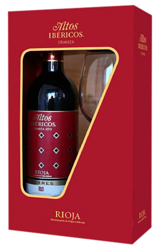Torres, Altos Ibericos Crianza giftpack met glas 75CL