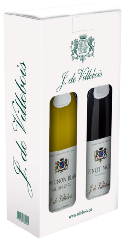 J. de Villebois Sauvignon Blanc & Pinot Noir Cadeaupakket