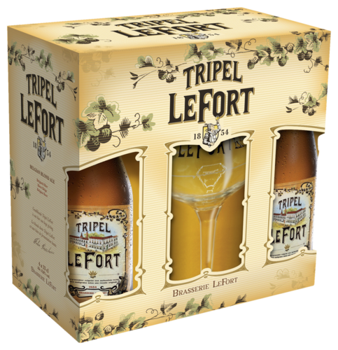 LeFort Tripel Cadeaupakket met glas