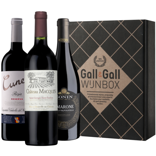 Gall & Gall Wijnbox Kerst Deluxe Rood 3X75CL